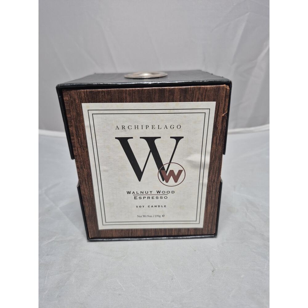 💥 Rare Walnut Wood Archipelago Espresso Candle 9oz Soy B6